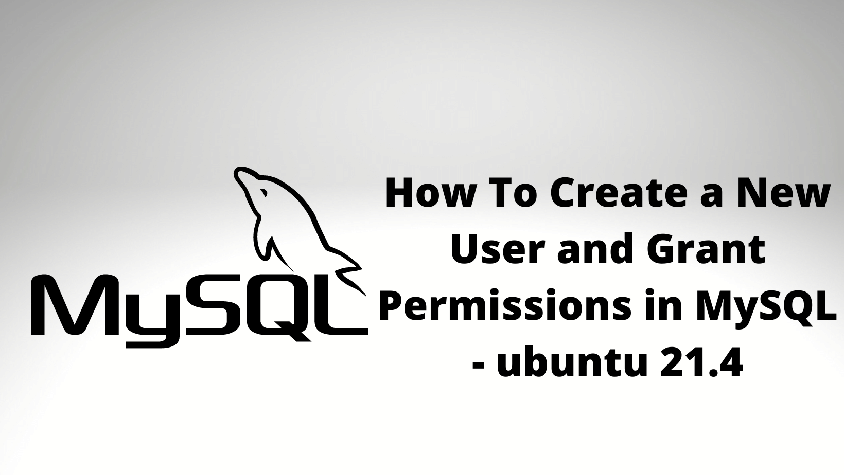 How To Create a New User and Grant Permissions in MySQL - ubuntu 21.4
